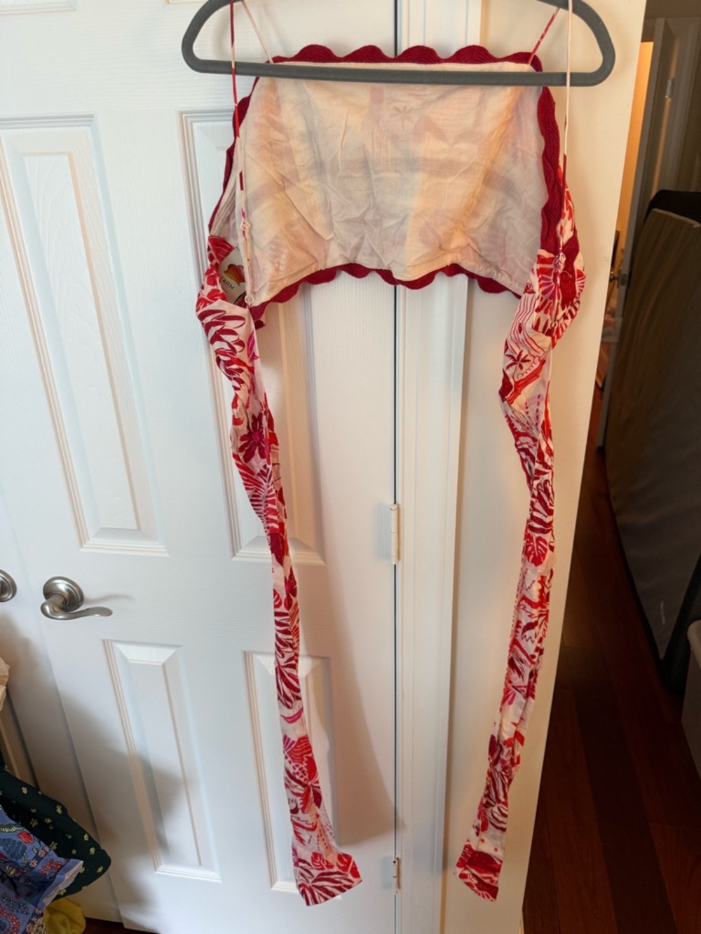 FARM Rio SET Red and Cream Tiered Circle Skirt with matching top - Picture 6 of 7